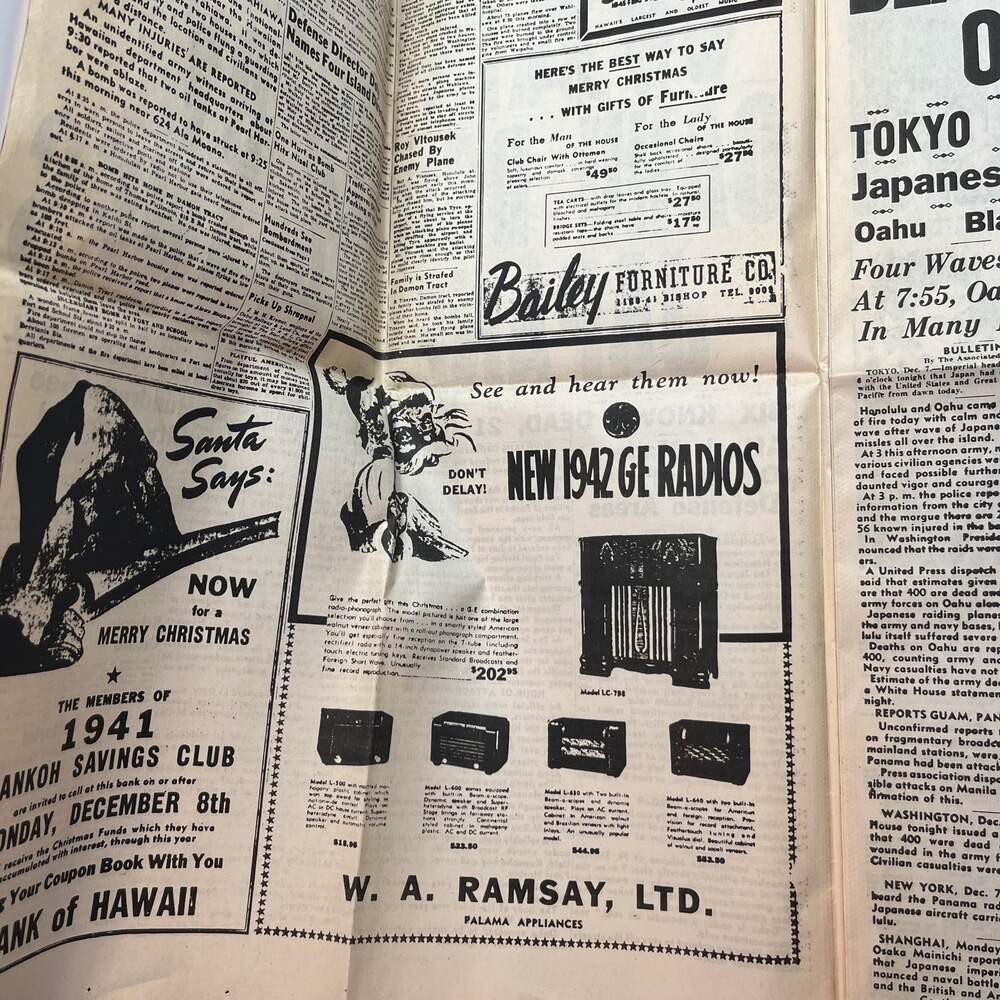 Vintage Pearl Harbor Honolulu Star Reproduction/Reprint Newspaper - Picture 4 of 9